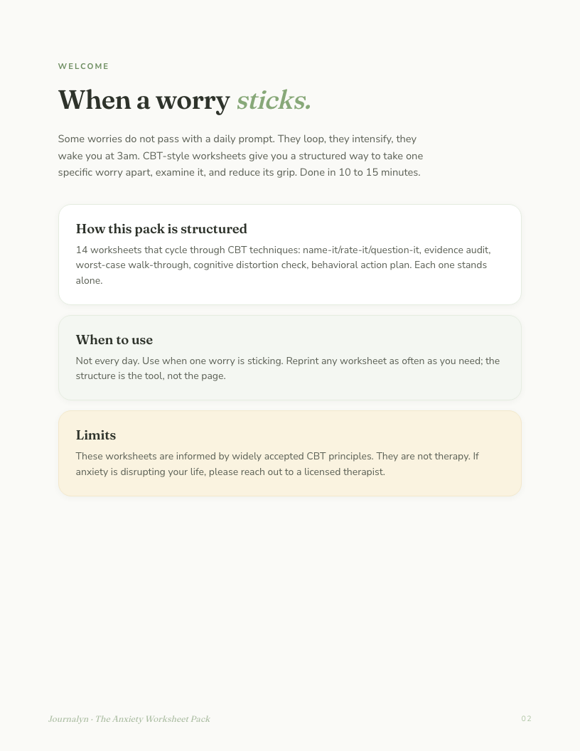 Anxiety Toolkit interior page preview 3