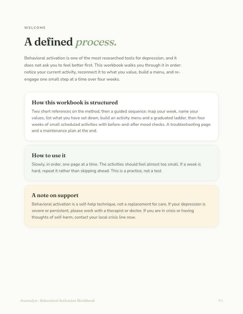 Depression Toolkit interior page preview 2
