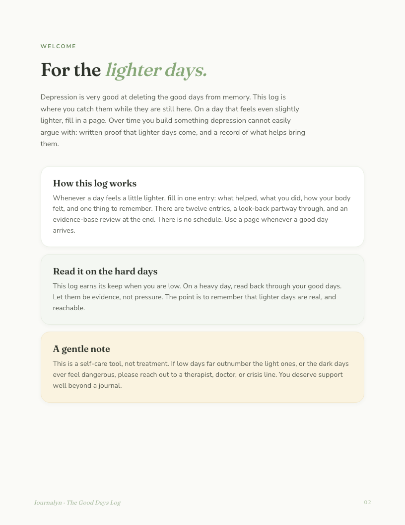 Depression Toolkit interior page preview 4