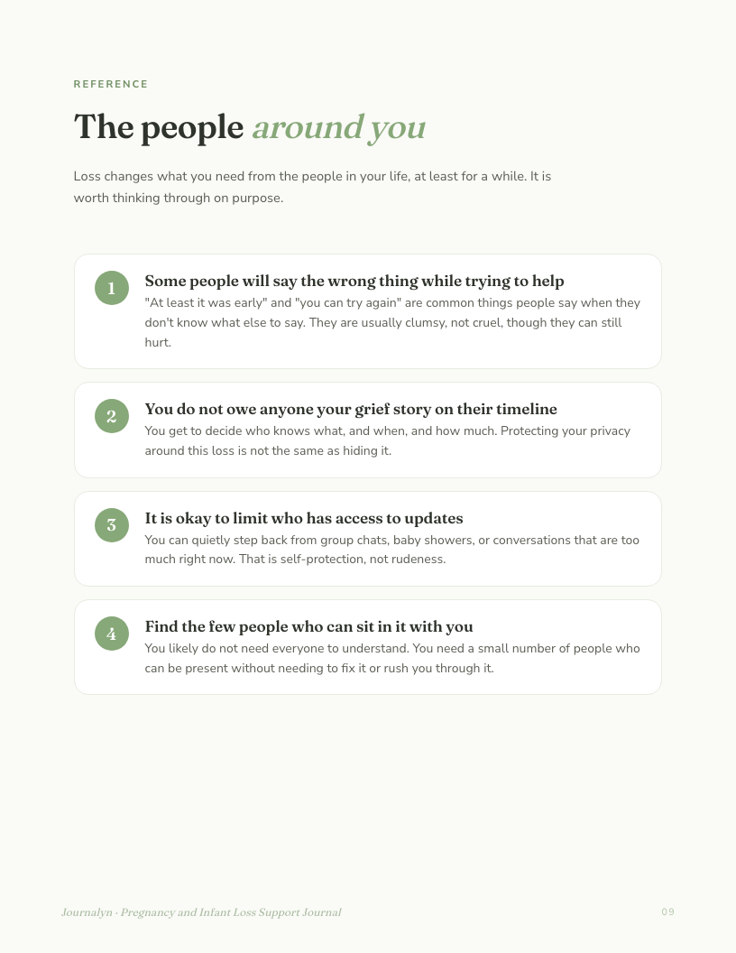 A sample interior page from Fertility Pregnancy Infant Loss Support Journal