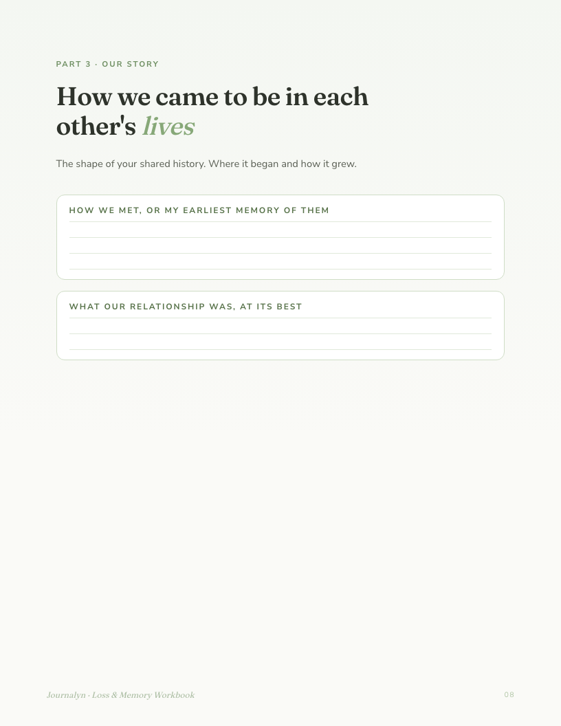 A real page from Grief Toolkit