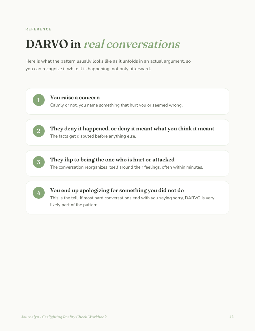 A real page from Narcissistic Abuse Recovery Toolkit