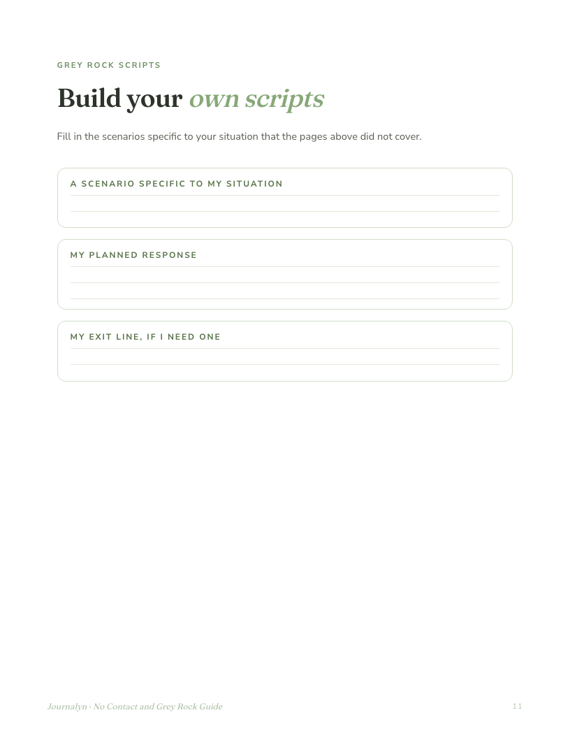 A sample interior page from Narcissistic Abuse No Contact Guide