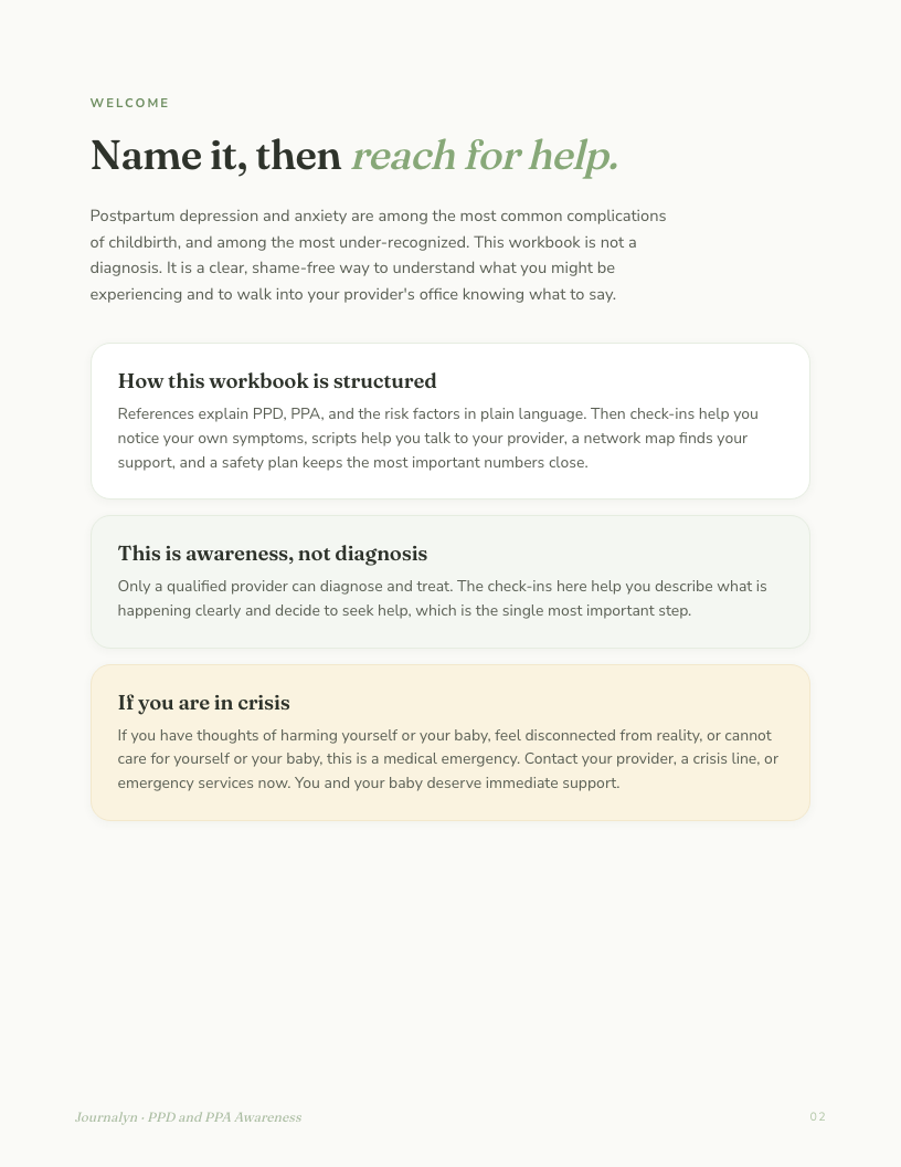 Postpartum Toolkit interior page preview 2