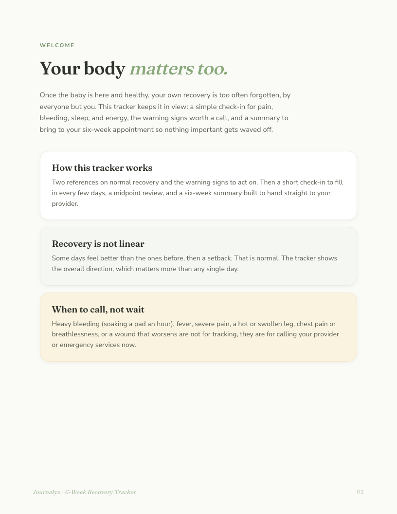 Postpartum Toolkit interior page preview 4