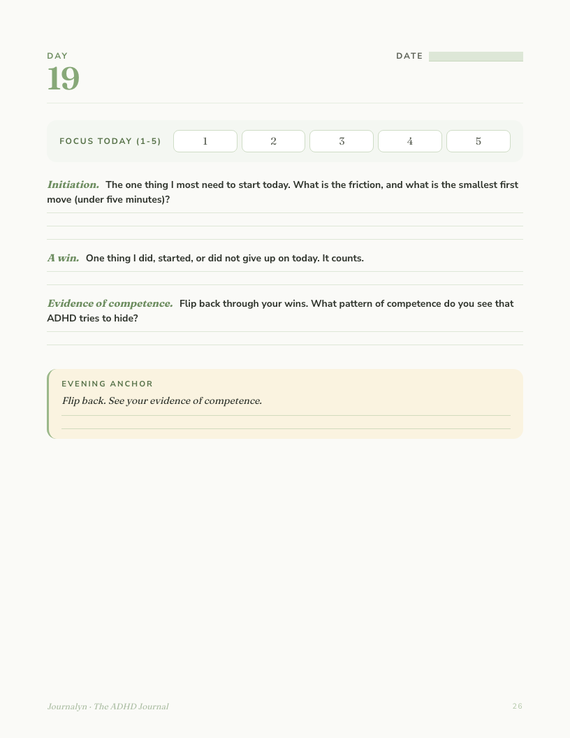 Printable ADHD Journal interior page preview 3