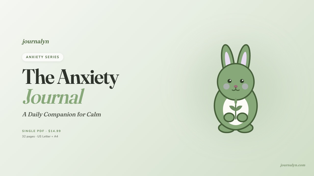 Printable Anxiety Journal for Women cover