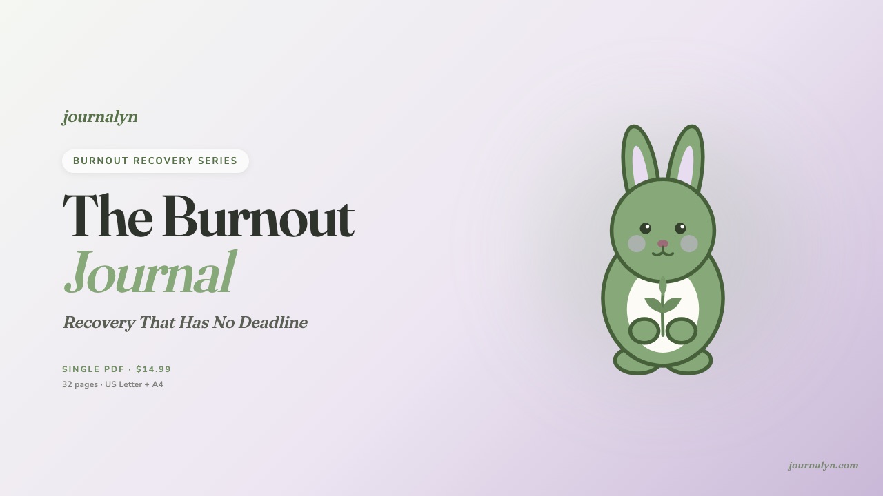 Printable Burnout Recovery Journal cover