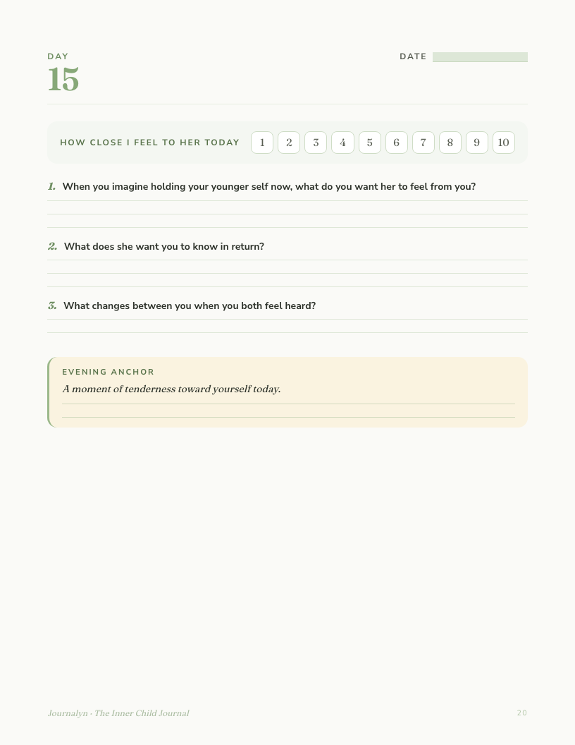 Printable Inner Child Healing Journal interior page preview 3