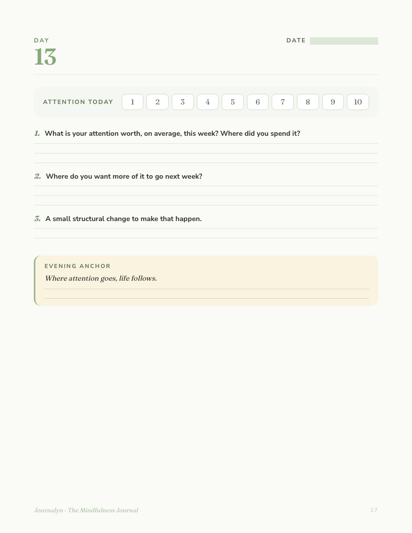 Printable Mindfulness Journal for Women interior page preview 3