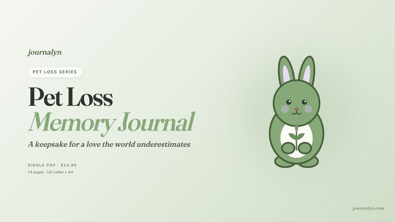 Printable Pet Loss Memory Journal cover