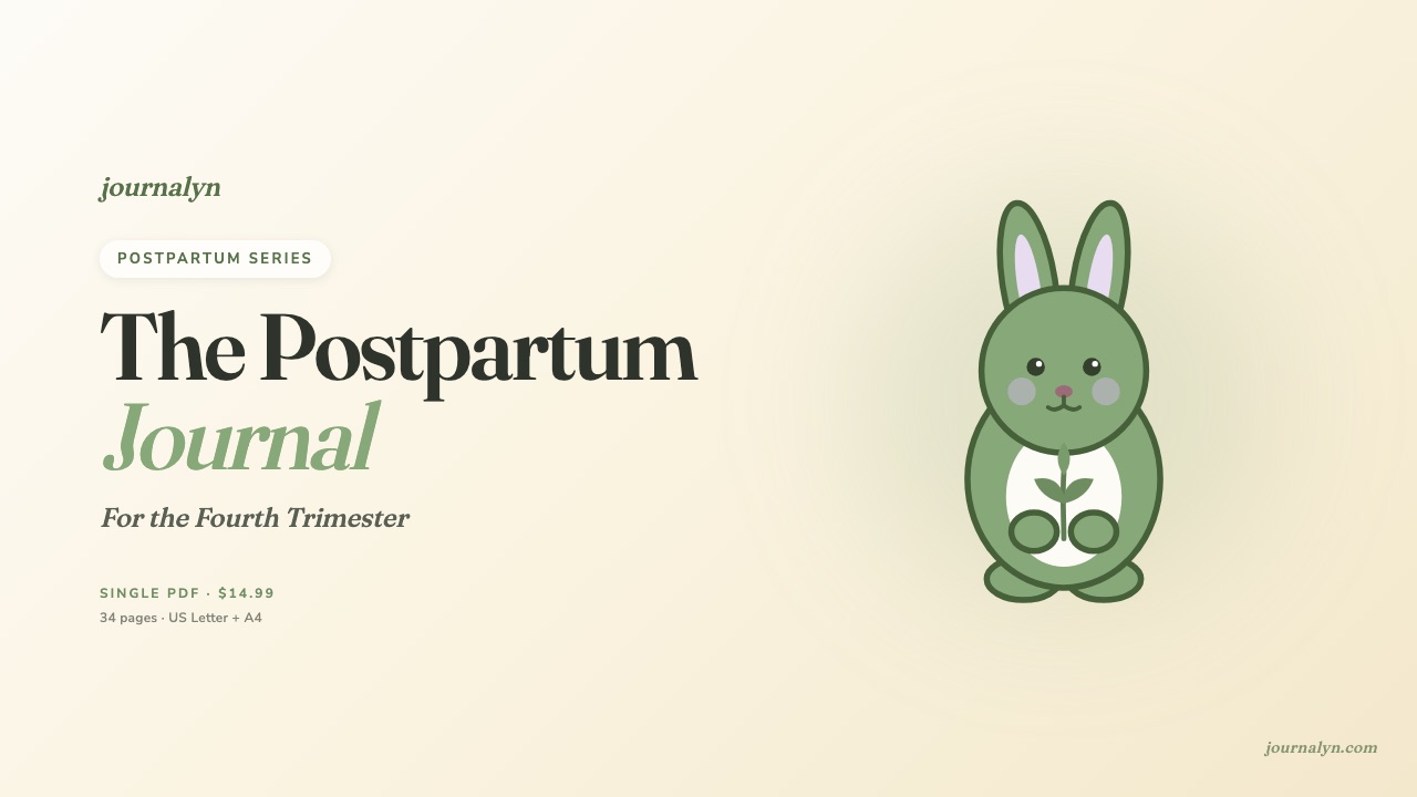 Printable Postpartum Journal cover