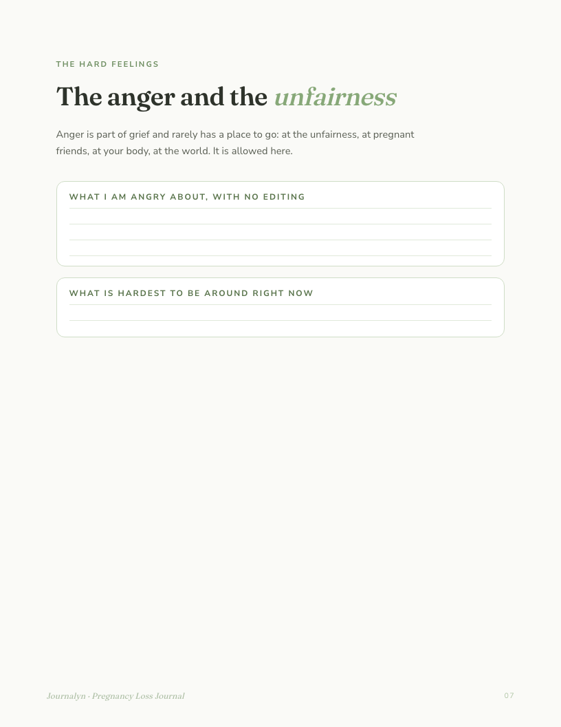 Pregnancy Loss Journal interior page preview 2