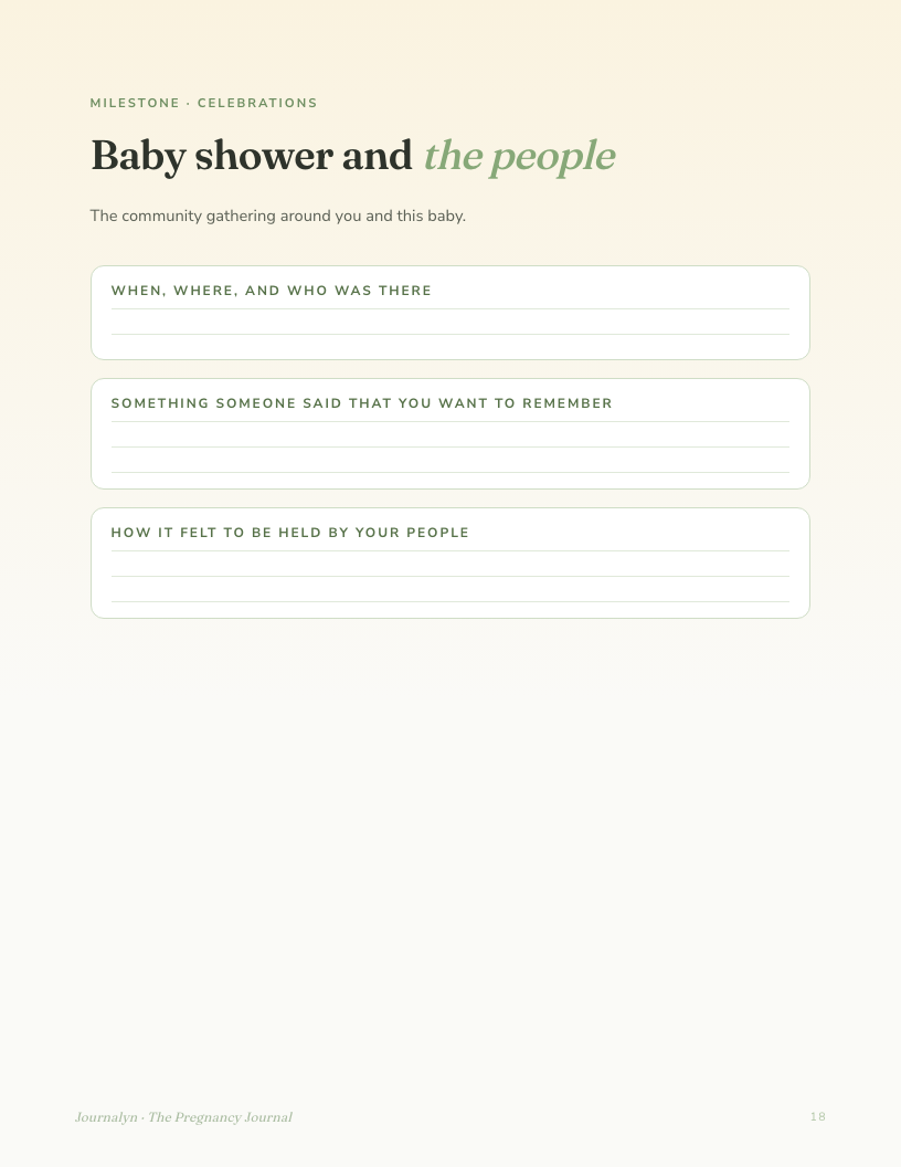 Printable Pregnancy Memory Journal interior page preview 3