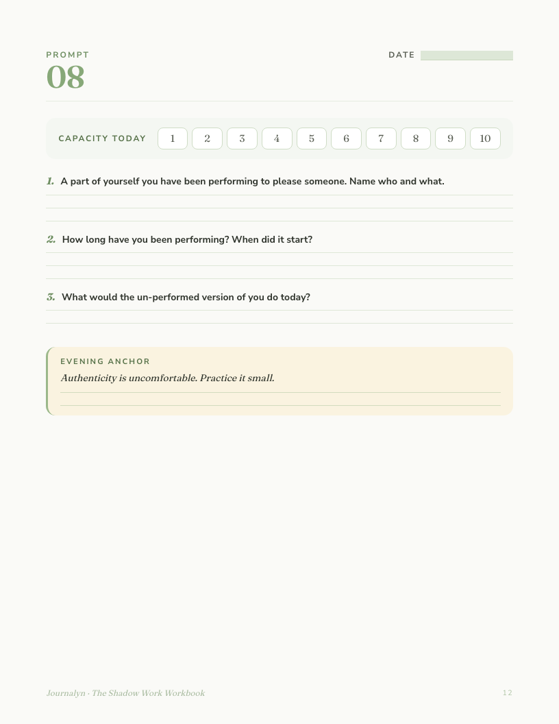 Printable Shadow Work Workbook interior page preview 2