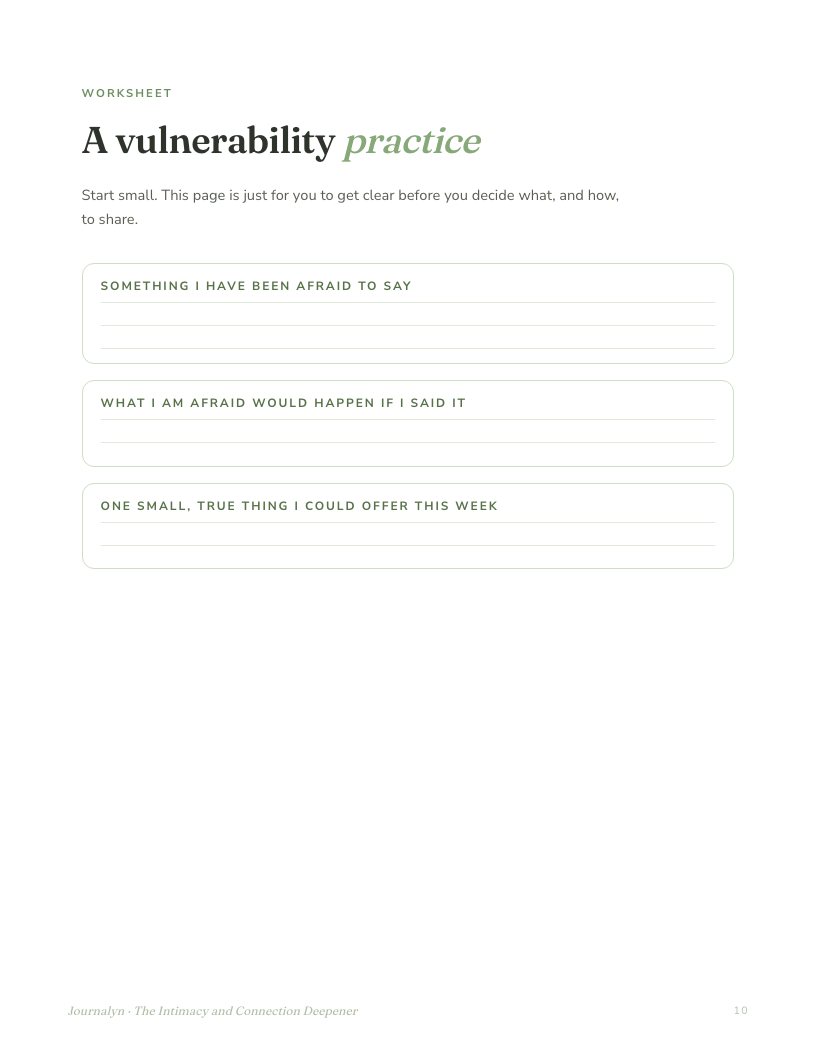 A sample interior page from Relationship Intimacy Deepener