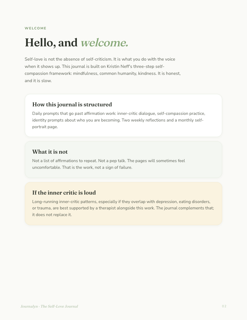 Self-Love Printable Collection interior page preview 1