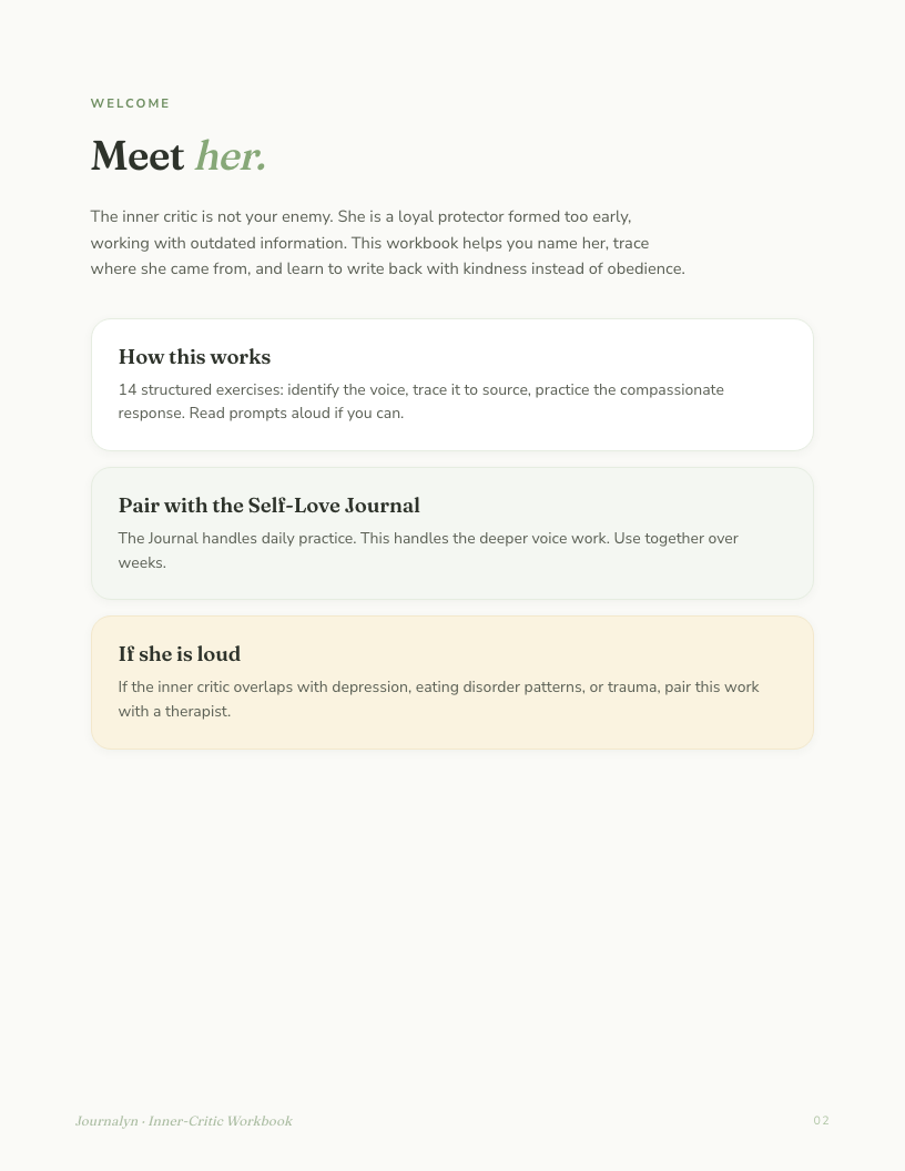 Self-Love Printable Collection interior page preview 2